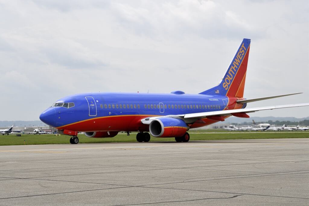 Southwest airplane on runway